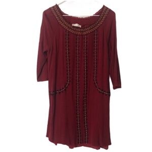ALTAR’D STATE Decorative BOHEMIAN Burgundy TUNIC Top Size MEDIUM